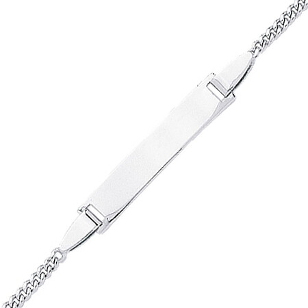 Photo de Gourmette bébé maille gourmette - Or blanc 18ct