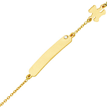 Photo de Gourmette bébé LuluCastagnette - diamant & or jaune 9ct