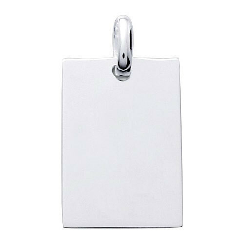 Photo de Pendentif plaque rectangulaire - Argent massif