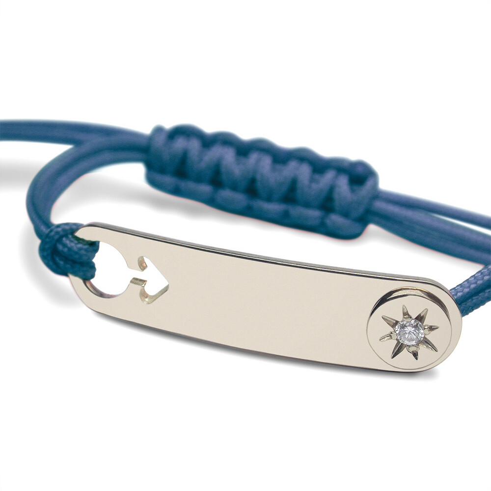 Photo de Bracelet "I am a boy" star - Diamant- Argent massif