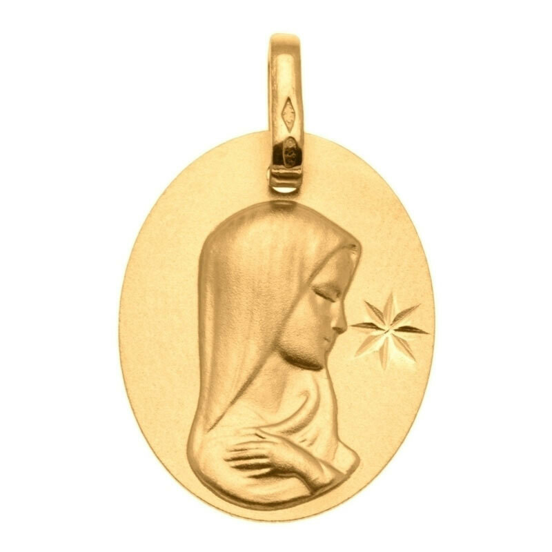 Photo de Médaille Vierge à l'étoile - Or jaune 9ct