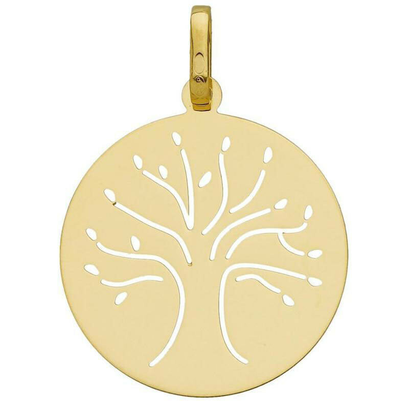 Photo de Médaille Arbre de vie élancé ajourée - Or jaune 9ct
