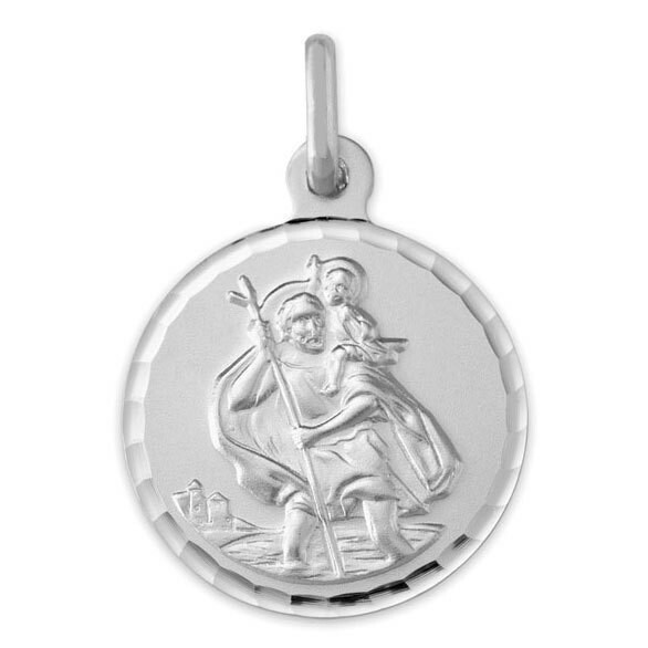 Photo de Médaille Saint-Christophe - Or blanc 9ct