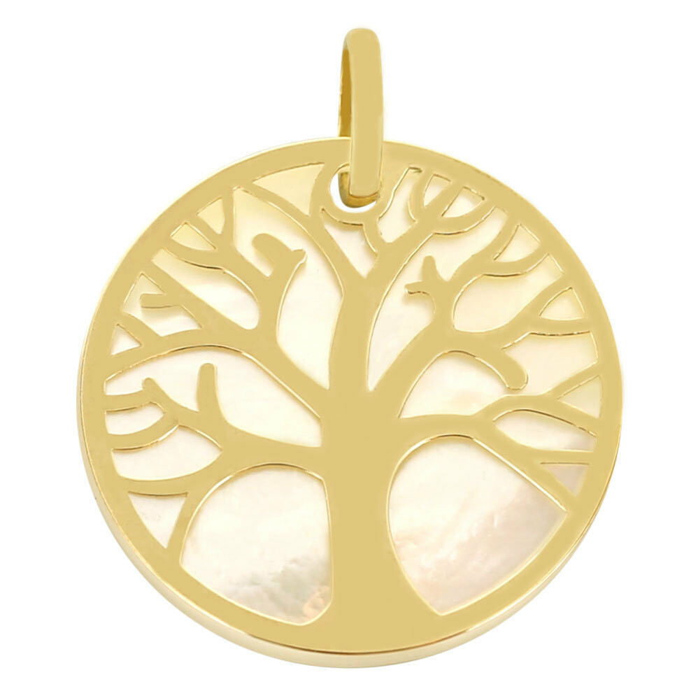 Photo de Médaille Arbre de vie - Or jaune 9ct & nacre