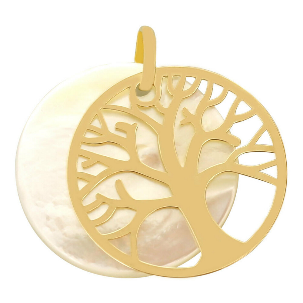 Photo de Médaille Arbre de vie ajouré - Or jaune 9ct & nacre