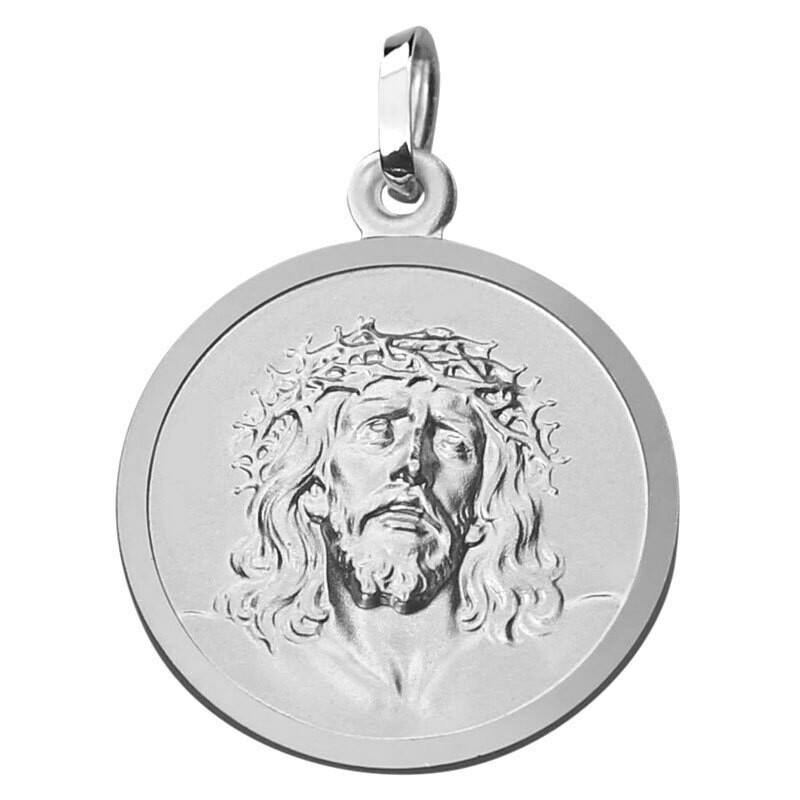 Photo de Médaille Christ Sainte couronne - Argent massif
