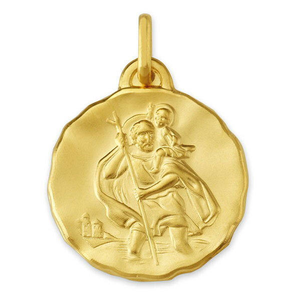 Photo de Médaille Saint- Christophe ronde - Or jaune 9ct