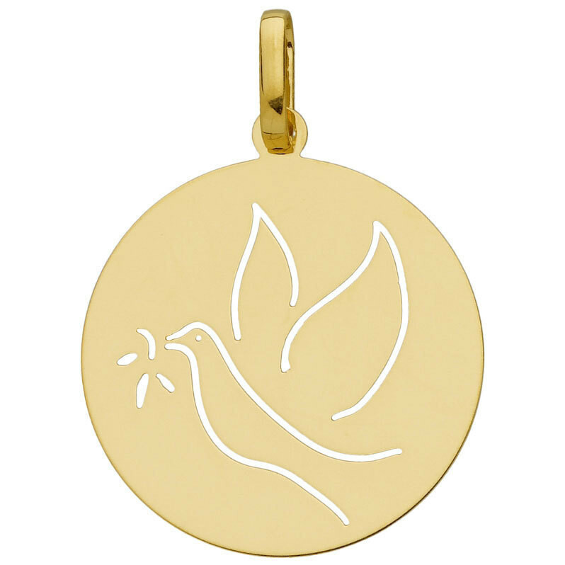 Photo de Médaille de la Colombe ajourée - Or jaune 18ct