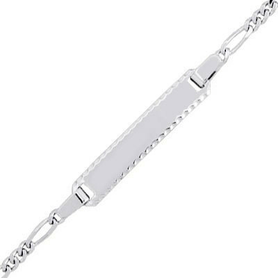 Photo de Gourmette bébé cheval alterné triple - Or blanc 18ct