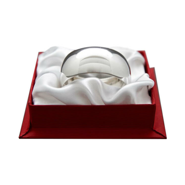 Photo de Rond de serviette Tonneau Uni - Argent massif