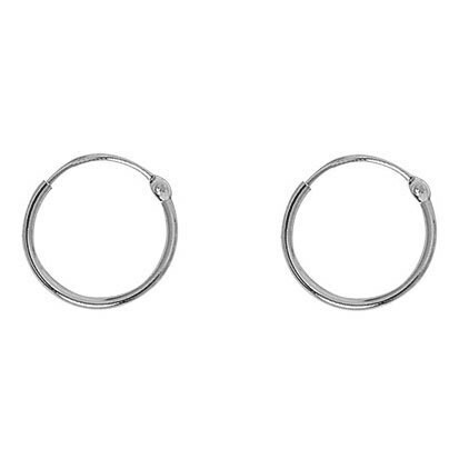 Photo de Boucles d'oreilles - créoles - Or blanc 18ct