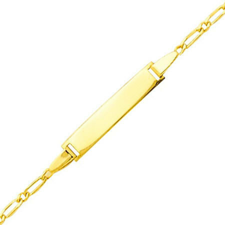 Photo de Gourmette bébé cheval alterné - Or jaune 18ct