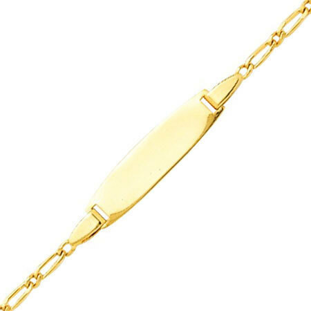 Photo de Gourmette bébé cheval alterné - Or jaune 18ct