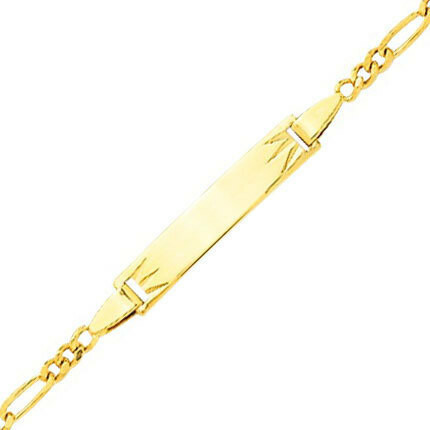 Photo de Gourmette bébé cheval alterné triple - Or jaune 18ct