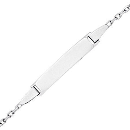 Photo de Gourmette bébé forçat - Or blanc 9ct