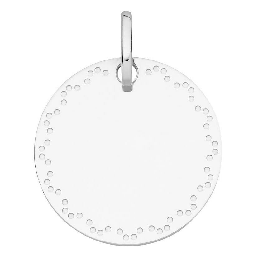 Photo de Médaille frise pointillée - Or blanc 18ct