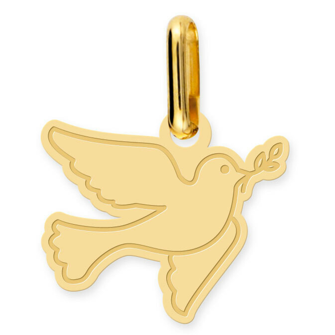Photo de Pendentif colombe - Or jaune 18ct