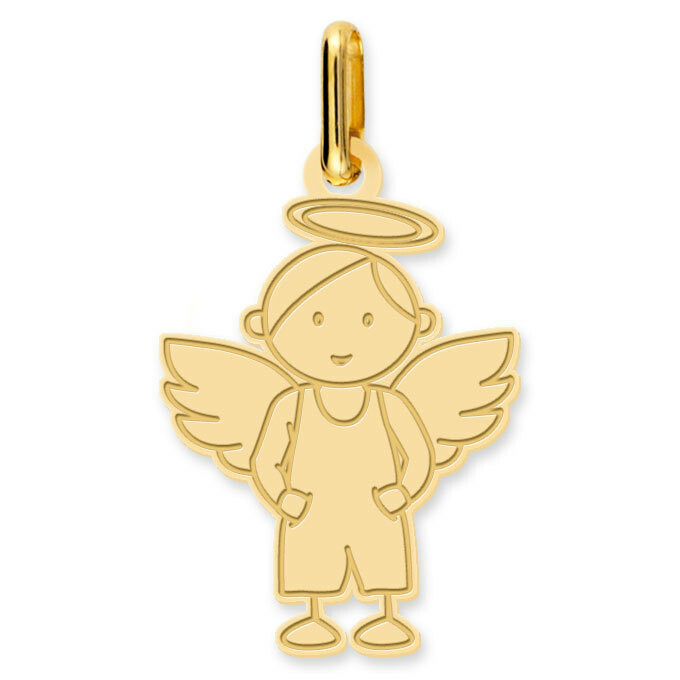 Photo de Pendentif Ange garçon - Or jaune 9ct
