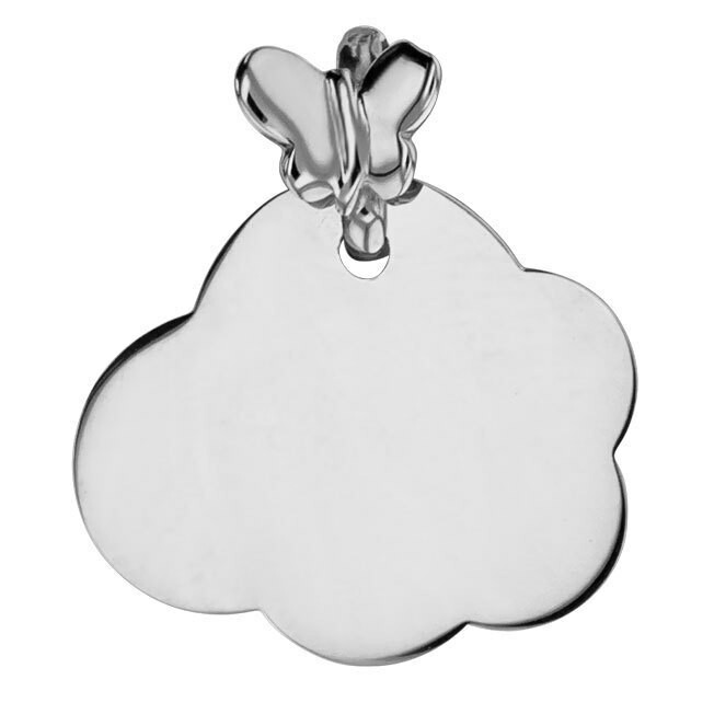 Photo de Médaille Nuage papillon - Or blanc 9ct