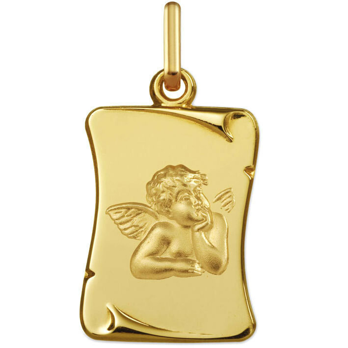 Photo de Médaille Ange parchemin - Or jaune 18ct