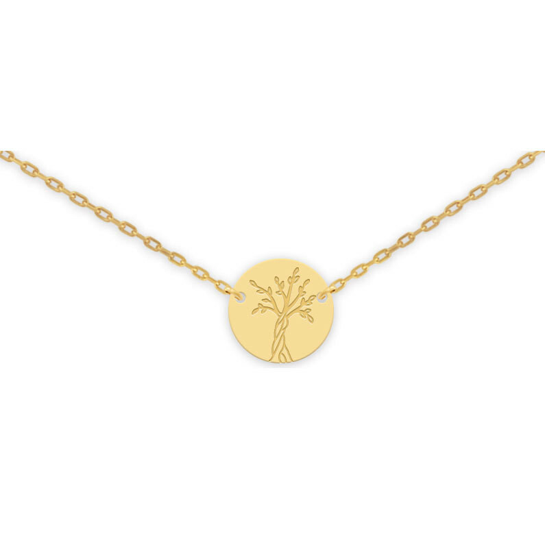Photo de Collier chaine & médaille arbre de vie  - Or jaune 9ct