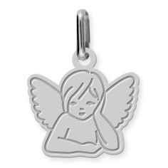 Photo de Pendentif Ange pensif - Or blanc 9ct