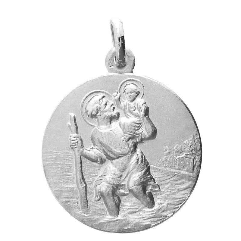 Photo de Médaille Saint Christophe - Or blanc 9ct