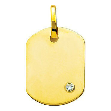 Photo de Pendentif plaque tonneau - diamant & or jaune 18ct