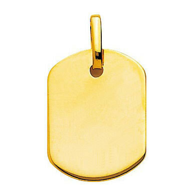 Photo de Pendentif plaque tonneau - Or jaune 18ct
