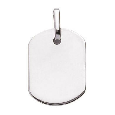 Photo de Pendentif plaque tonneau - Or blanc 18ct