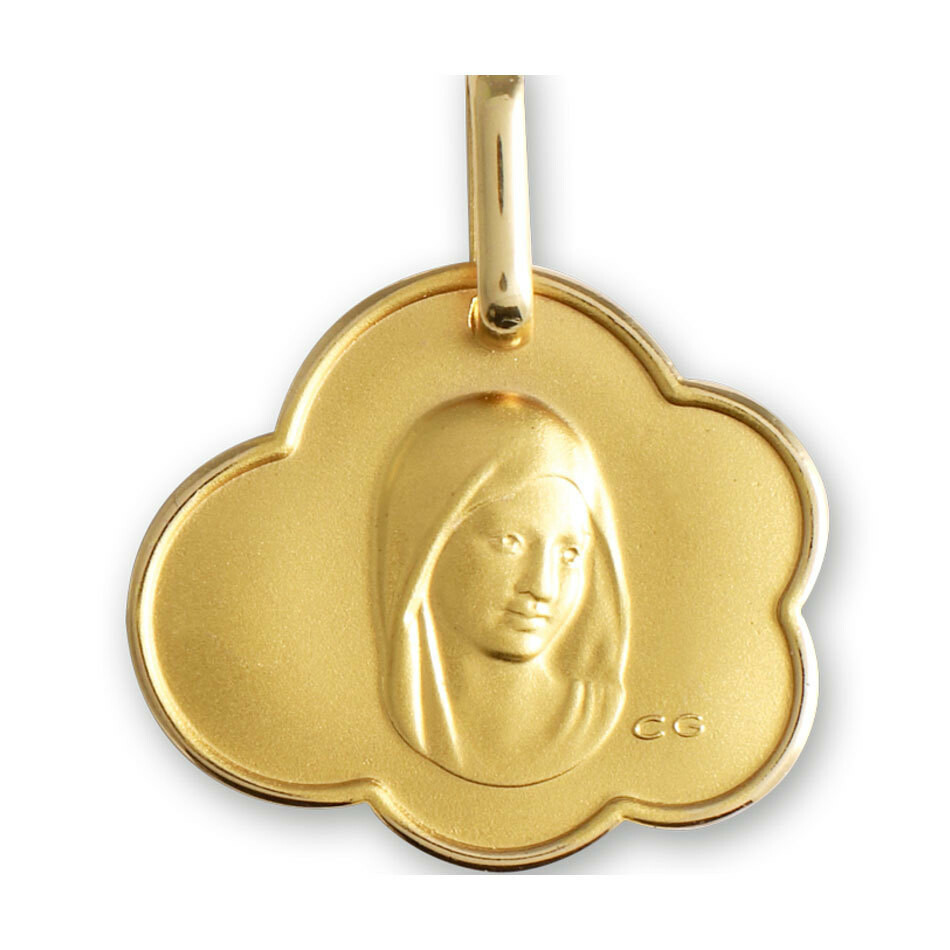 Photo de Médaille nuage Vierge - Or jaune 18ct