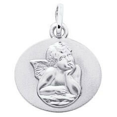 Photo de Médaille Ange ovale - Or blanc 18ct