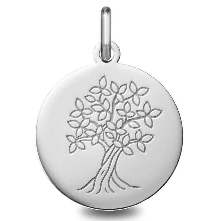 Photo de Médaille Arbre de vie épanoui - Or blanc 18ct