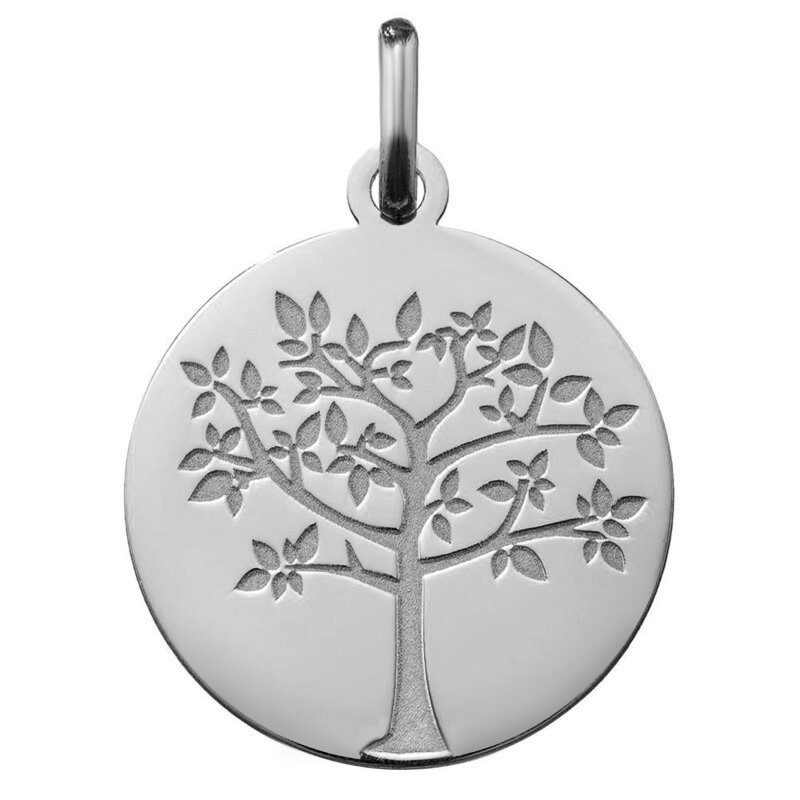 Photo de Médaille Arbre de vie printanier - Or blanc 9ct