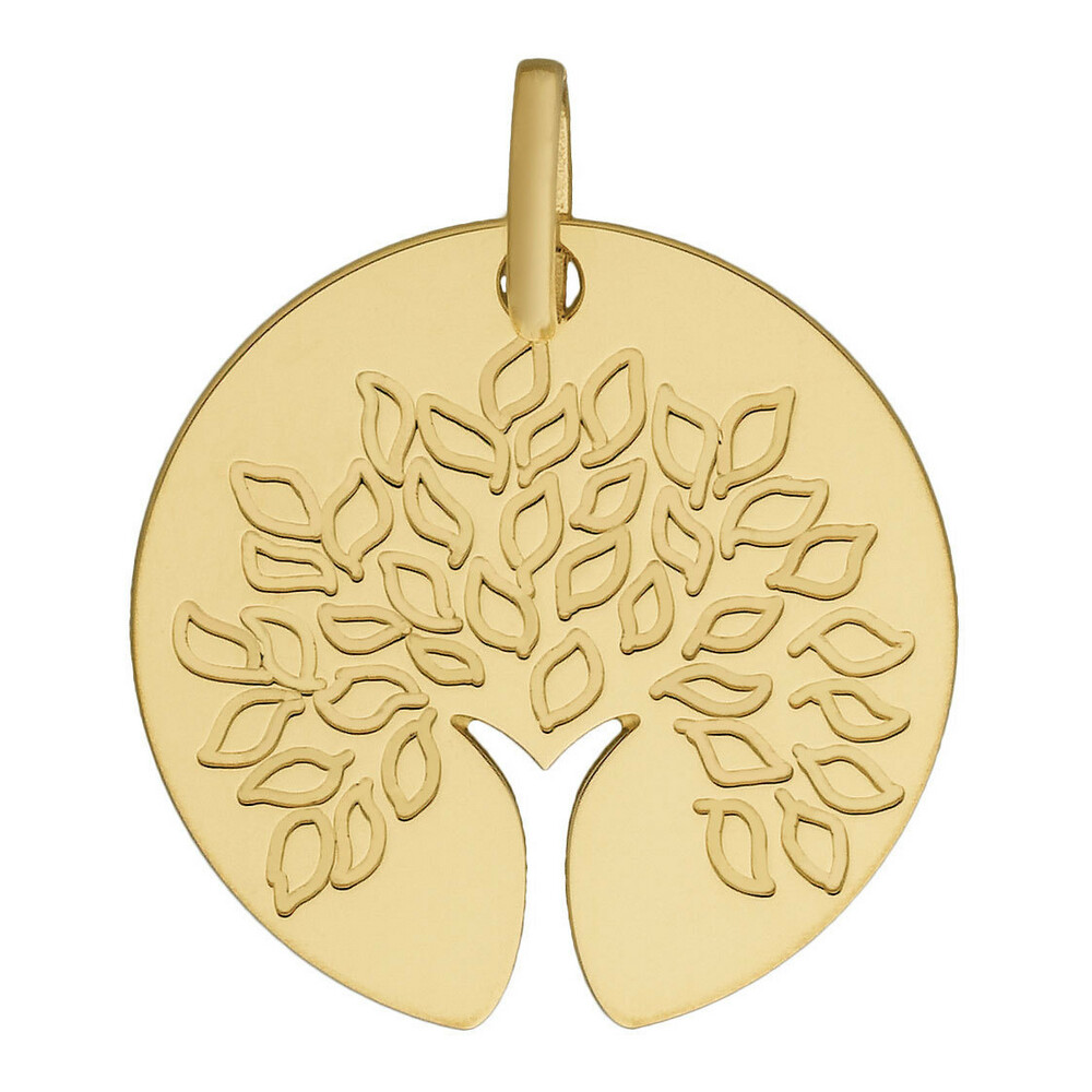 Photo de Médaille Arbre de vie au tronc ajouré - Or jaune 18ct