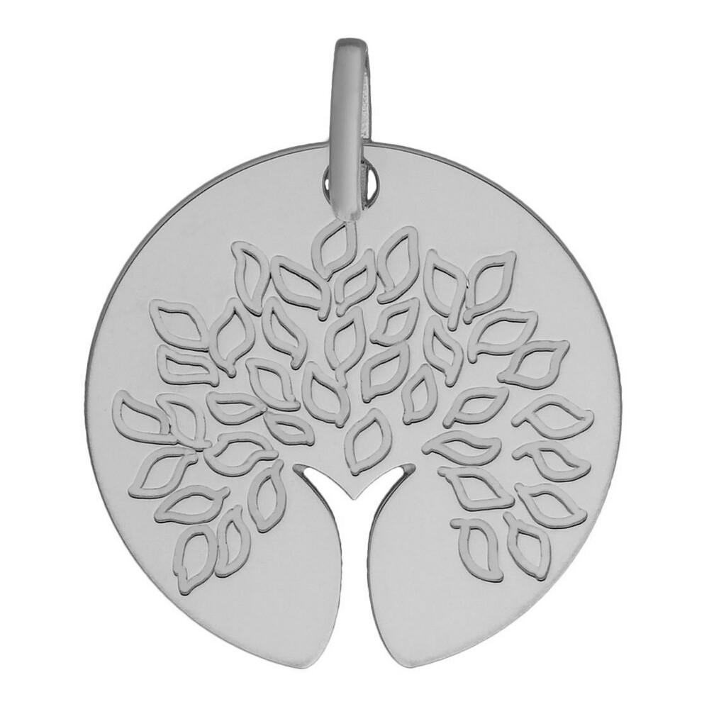 Photo de Médaille Arbre de vie au tronc ajouré - Or blanc 18ct