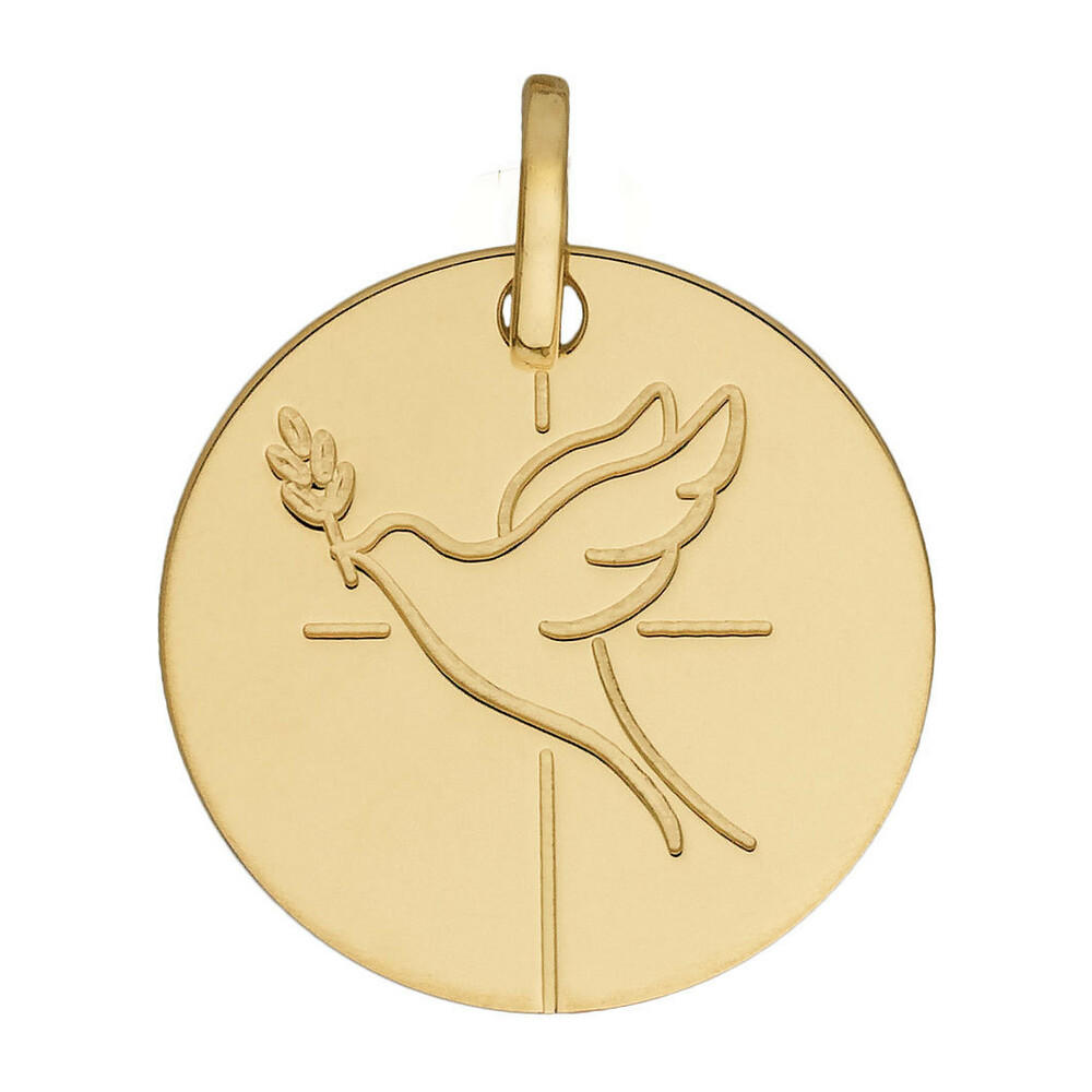 Photo de Médaille de la Colombe croix - Or jaune 18ct