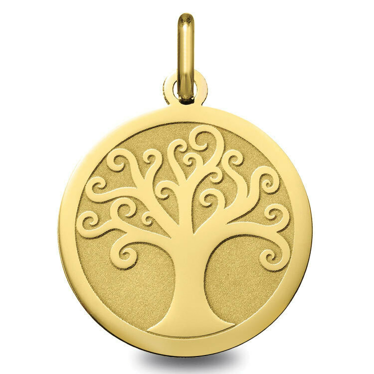Photo de Médaille Arbre de vie ondulé - Or jaune 18ct