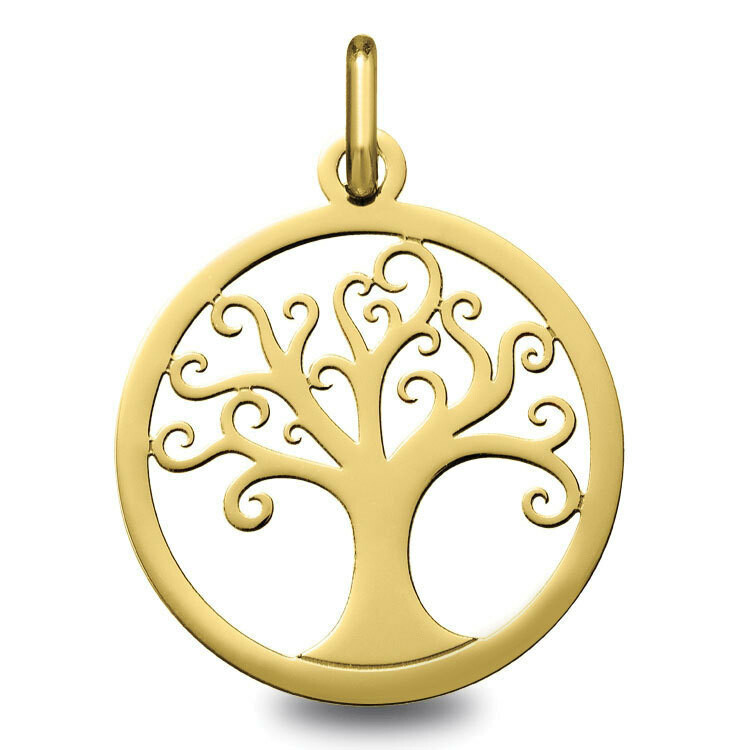 Photo de Médaille Arbre de vie ondulé ajourée - Or jaune 18ct