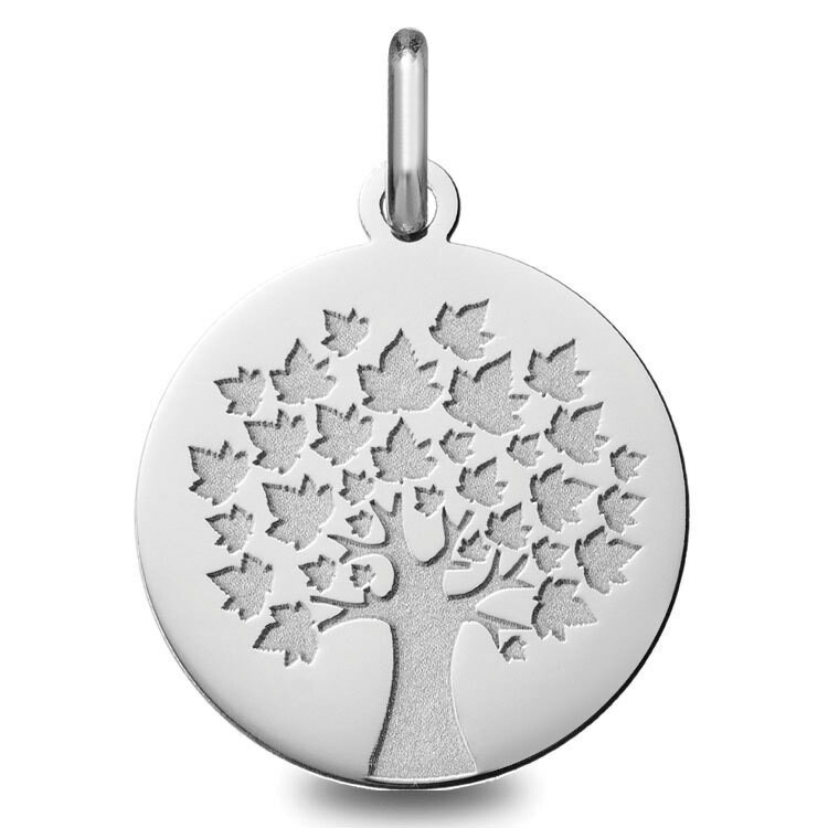 Photo de Médaille Arbre de vie - saison été - Or blanc 18ct