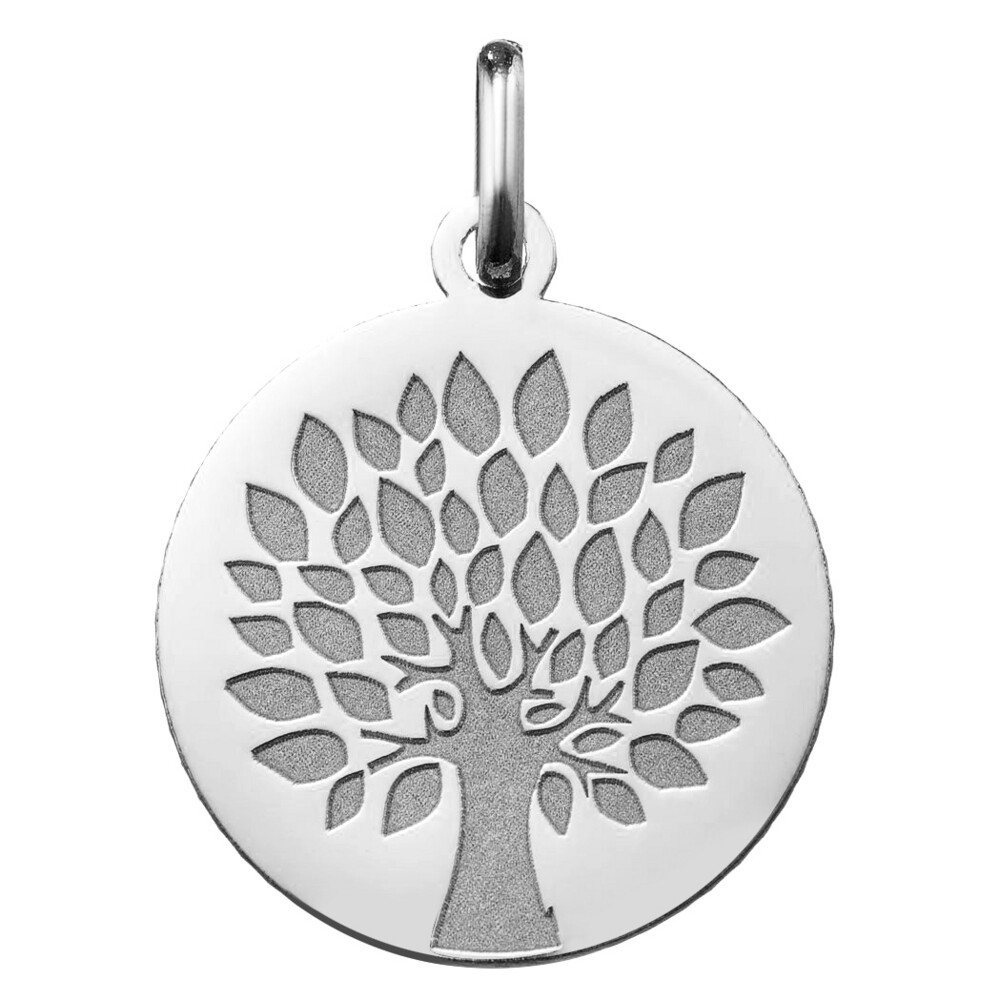 Photo de Médaille Arbre de vie contemporain - Or blanc 9ct