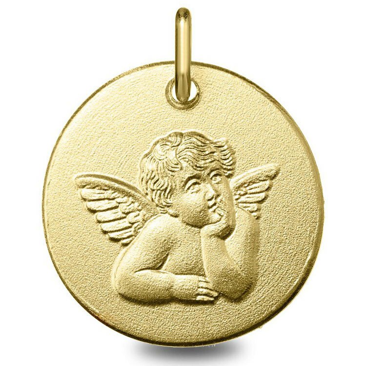 Photo de Médaille Ange pensif - Or jaune 9ct