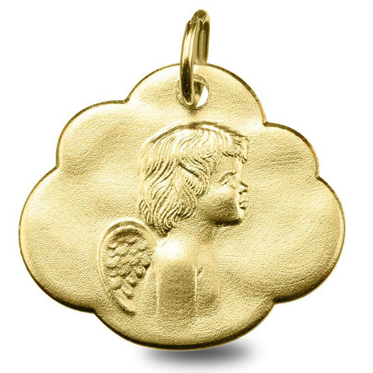 Photo de Médaille nuage Ange - Or jaune 9ct