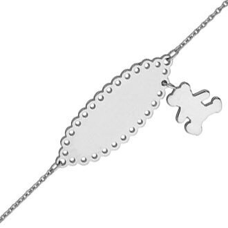 Photo de Gourmette bébé dentelle LuluCastagnette - Argent massif