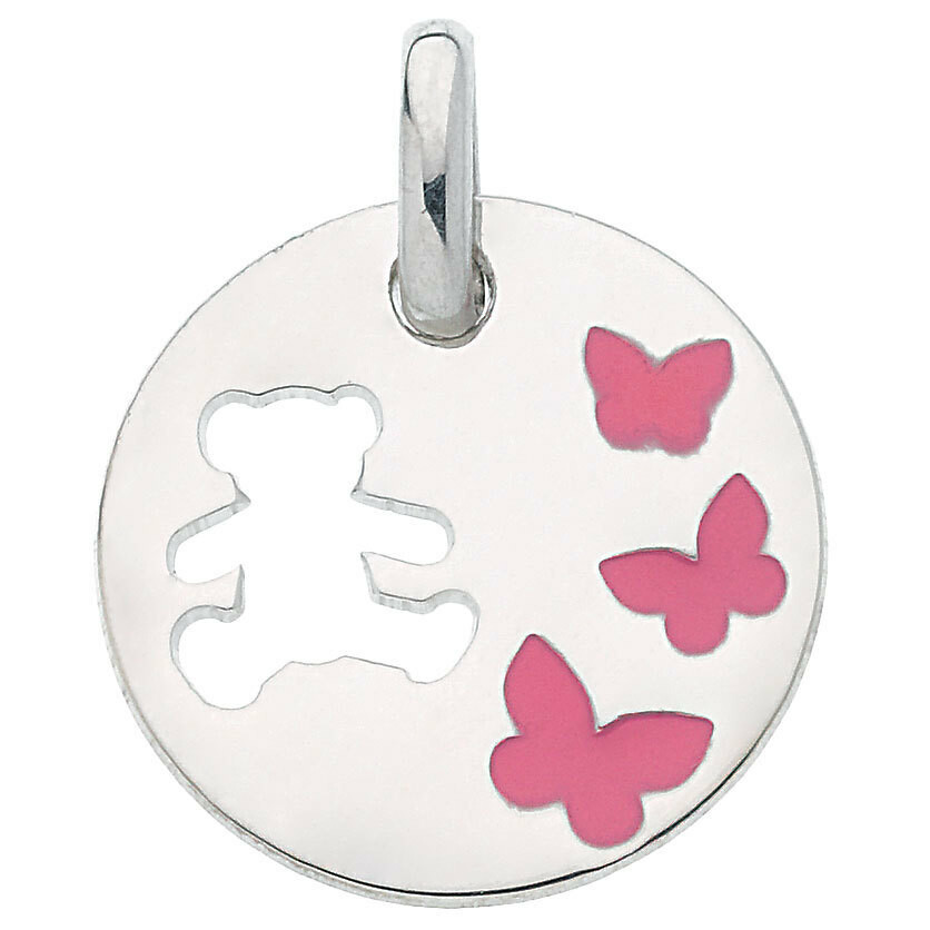 Photo de Médaille aux papillons roses LuluCastagnette - Argent massif