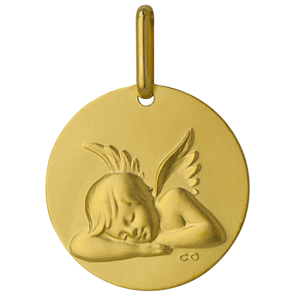 Photo de Médaille Ange ronde - Or jaune 9ct
