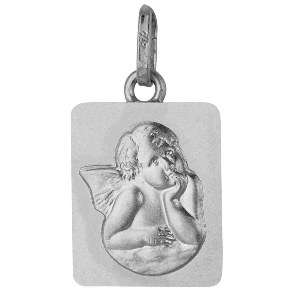 Photo de Médaille Ange rectangle - Or blanc 18ct