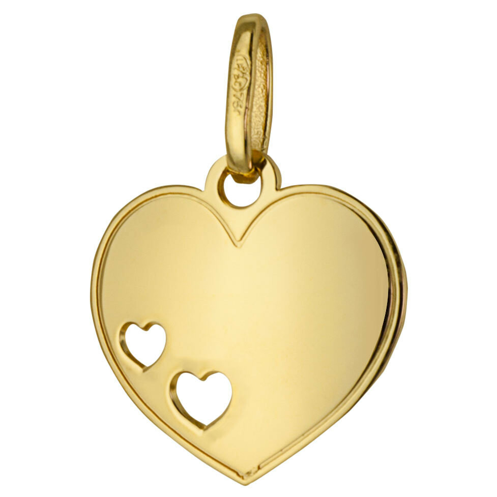 Photo de Pendentif Coeurs ajourés - Or jaune 18ct