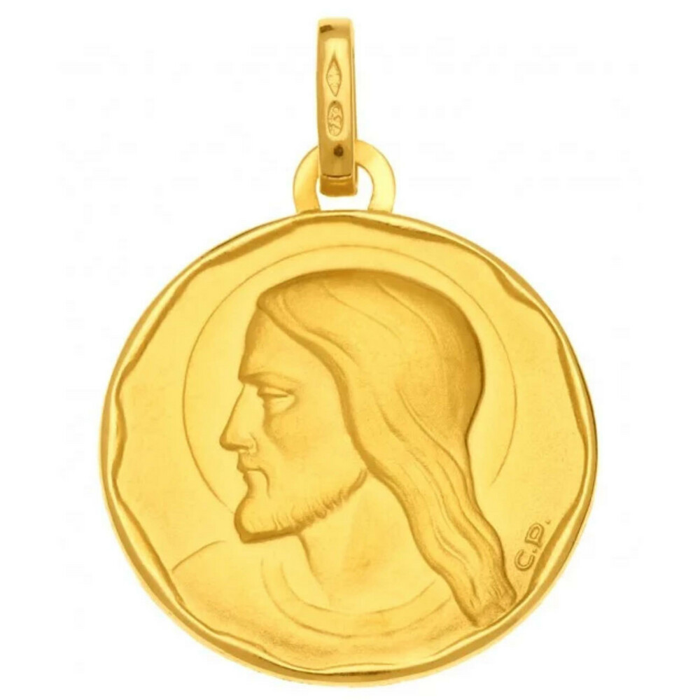 Photo de Médaille Christ ronde - Or jaune 18ct