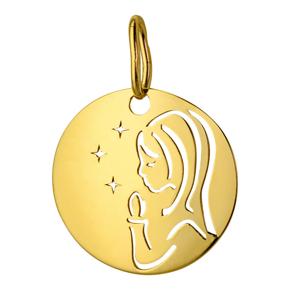Photo de Médaille Vierge aux étoiles ajourée - Or jaune 9ct